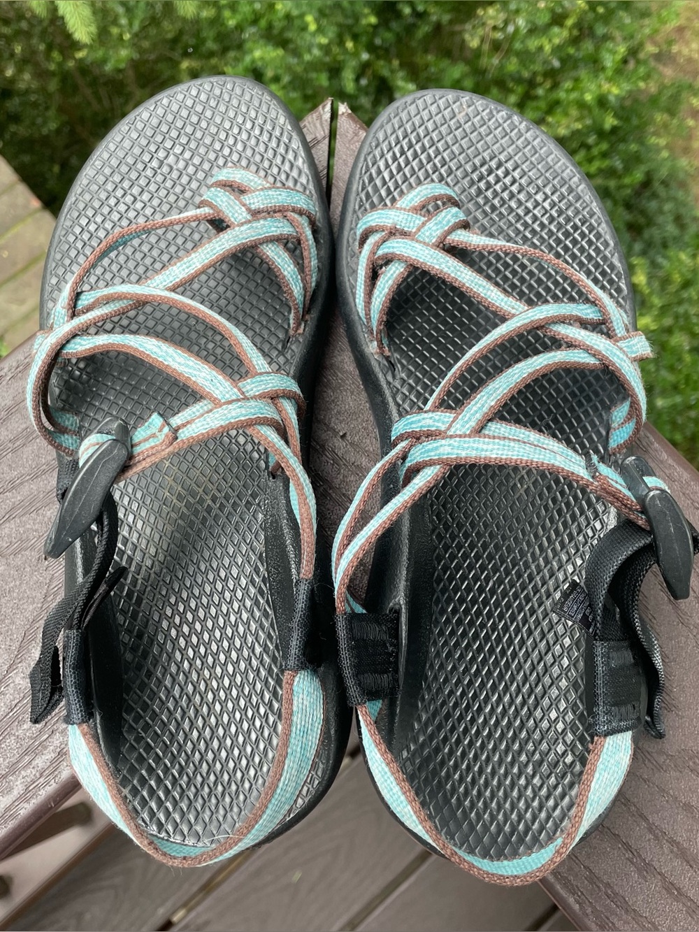 Chaco ZX/2 Classic Double Strap Hiking Sandals Teal blue & Brown Women's 8 - Picture 8 of 14